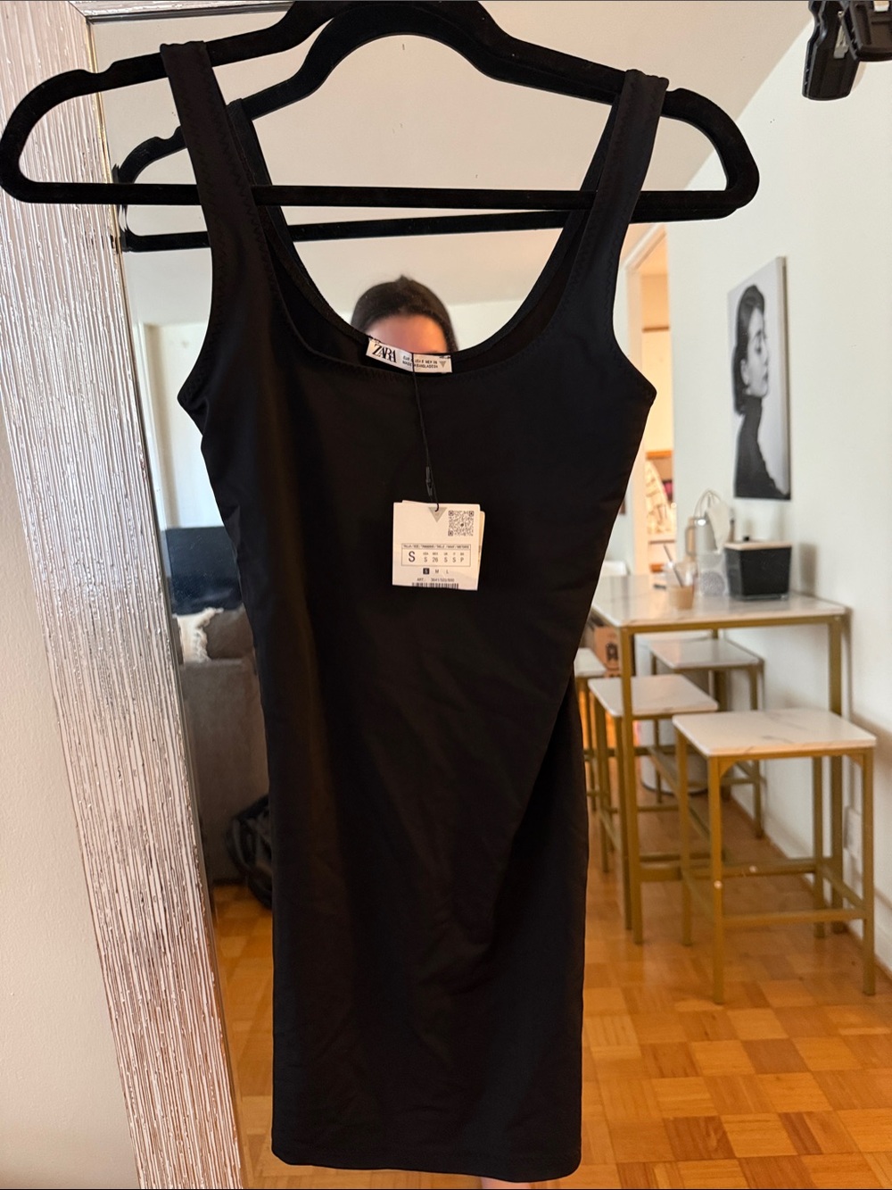 Zara Black Sleeveless Tank Bodycon Dress